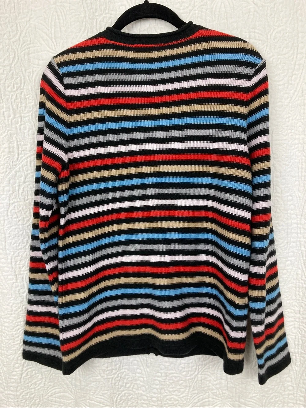 Liz Claiborne Striped Cardigan Women’s sz Medium Cotton